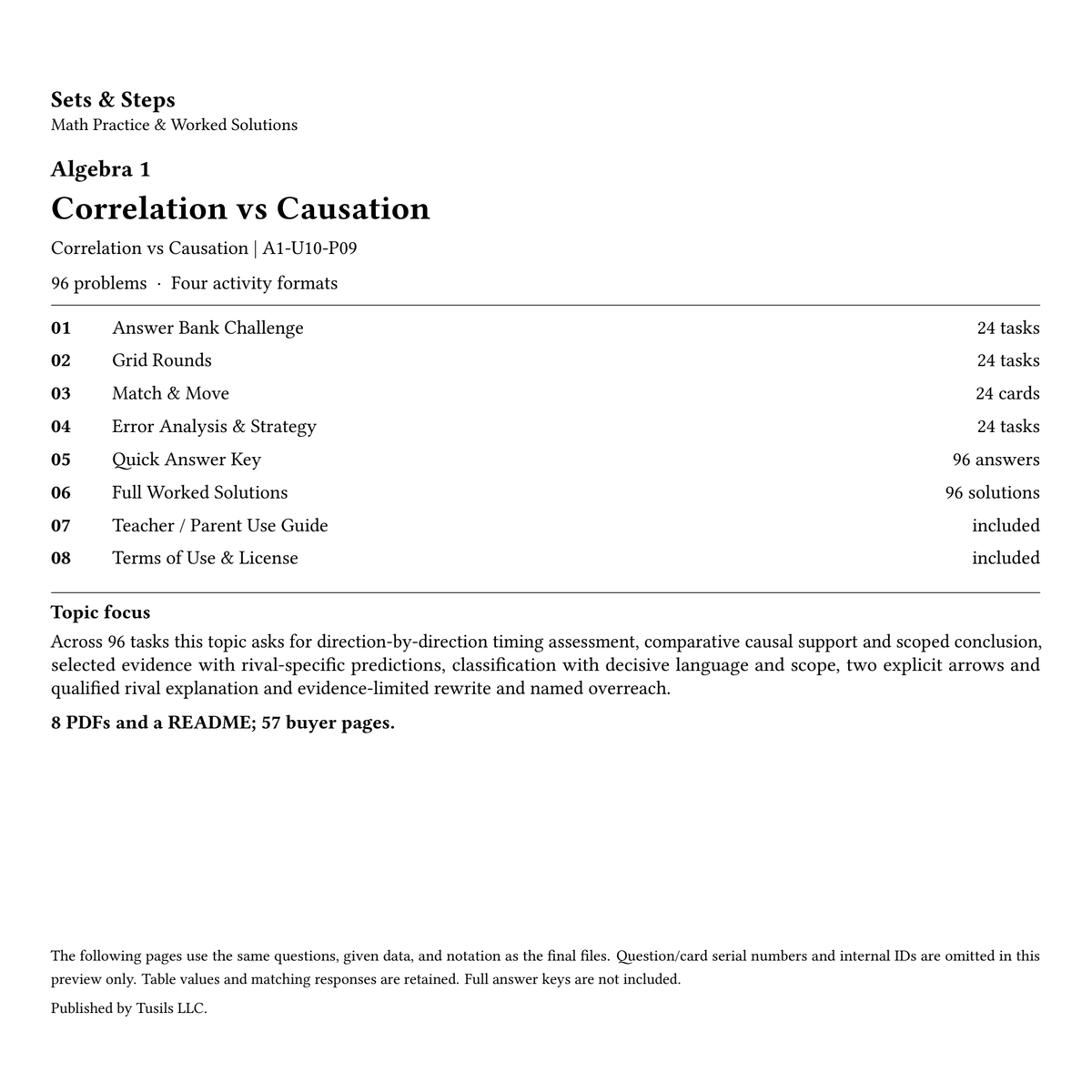 Correlation vs Causation | Algebra 1 | 96 Problems — 01_Cover.png