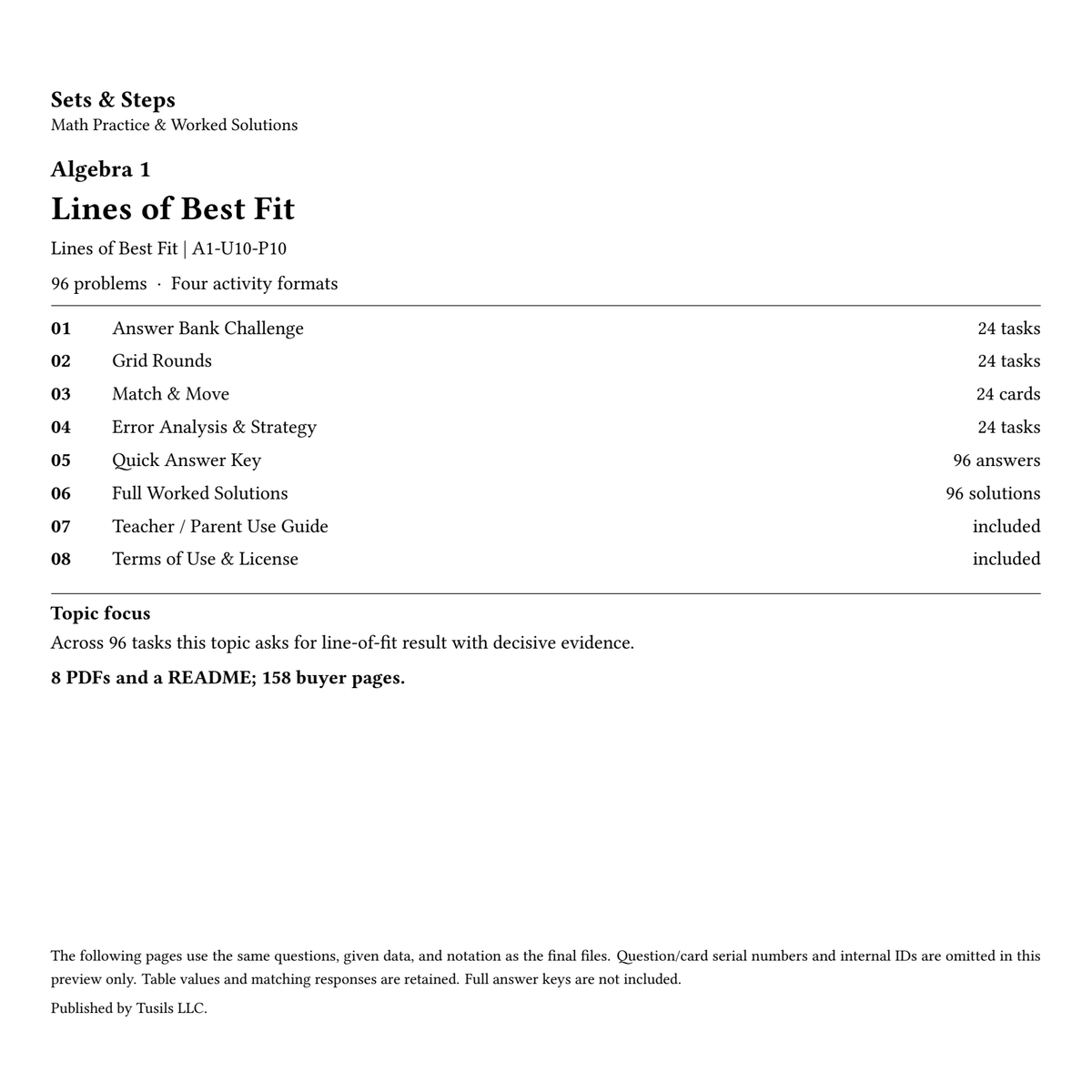 Lines of Best Fit | Algebra 1 | 96 Problems — 01_Cover.png
