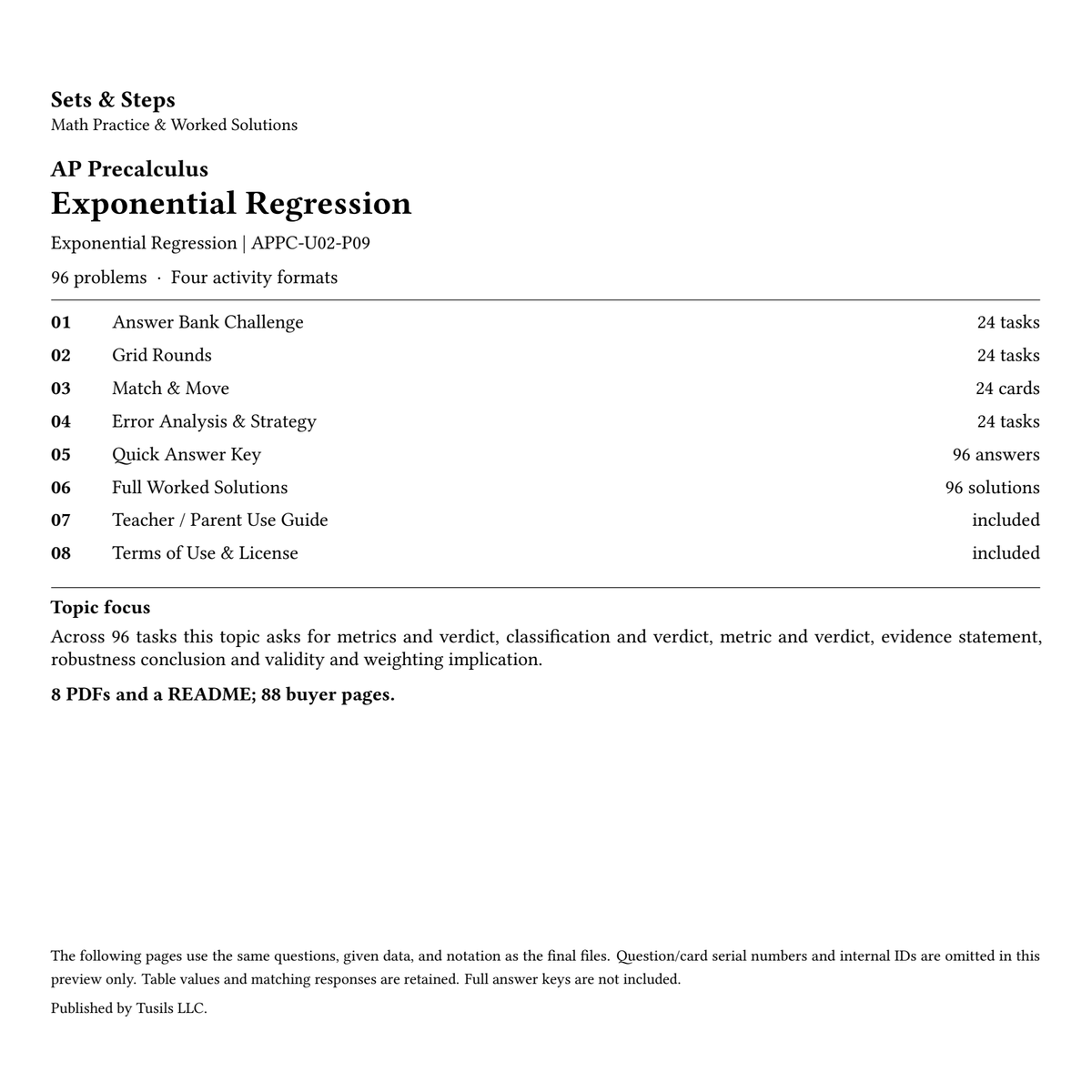 Exponential Regression | Precalculus | 96 Problems — 01_Cover.png