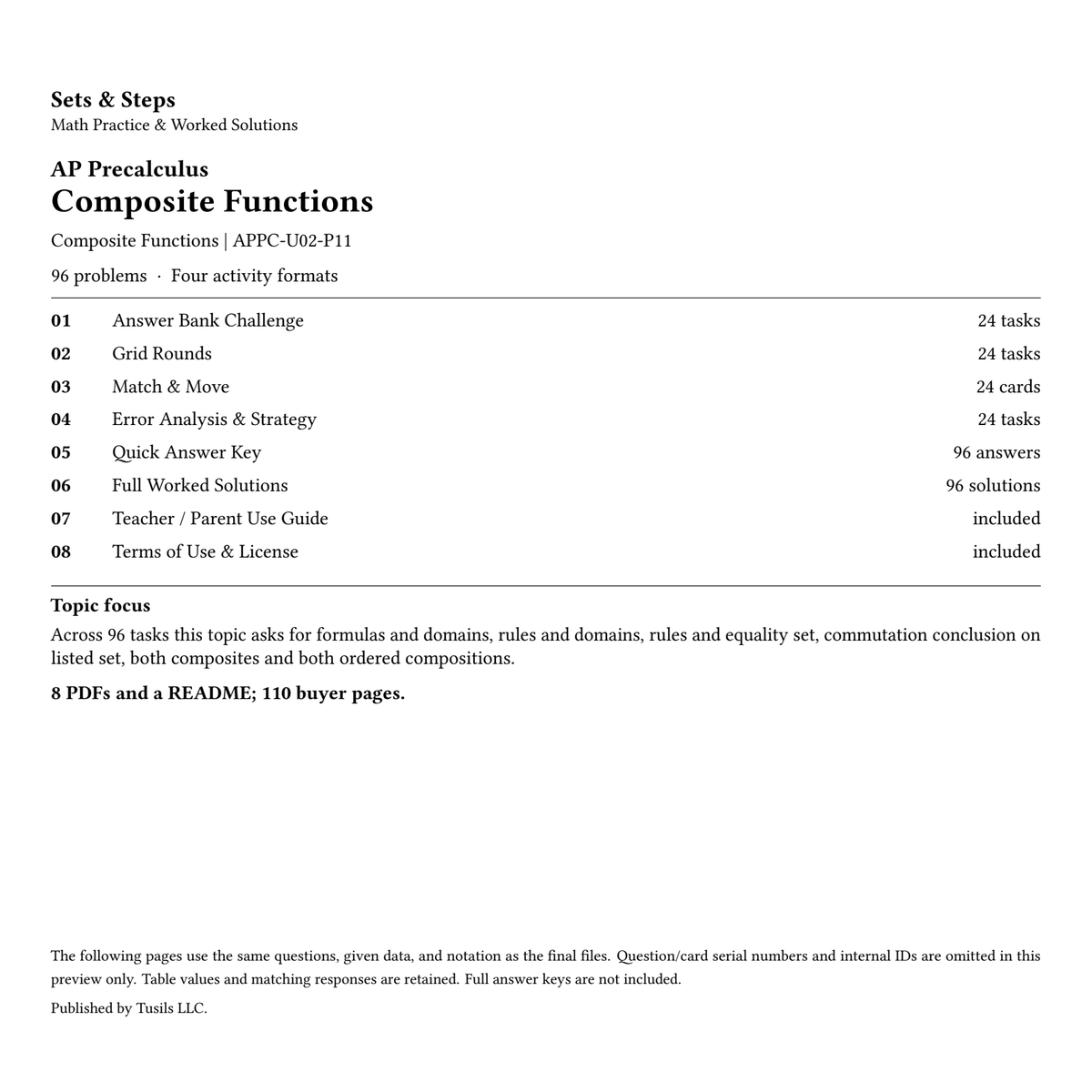 Composite Functions | Precalculus | 96 Problems — 01_Cover.png